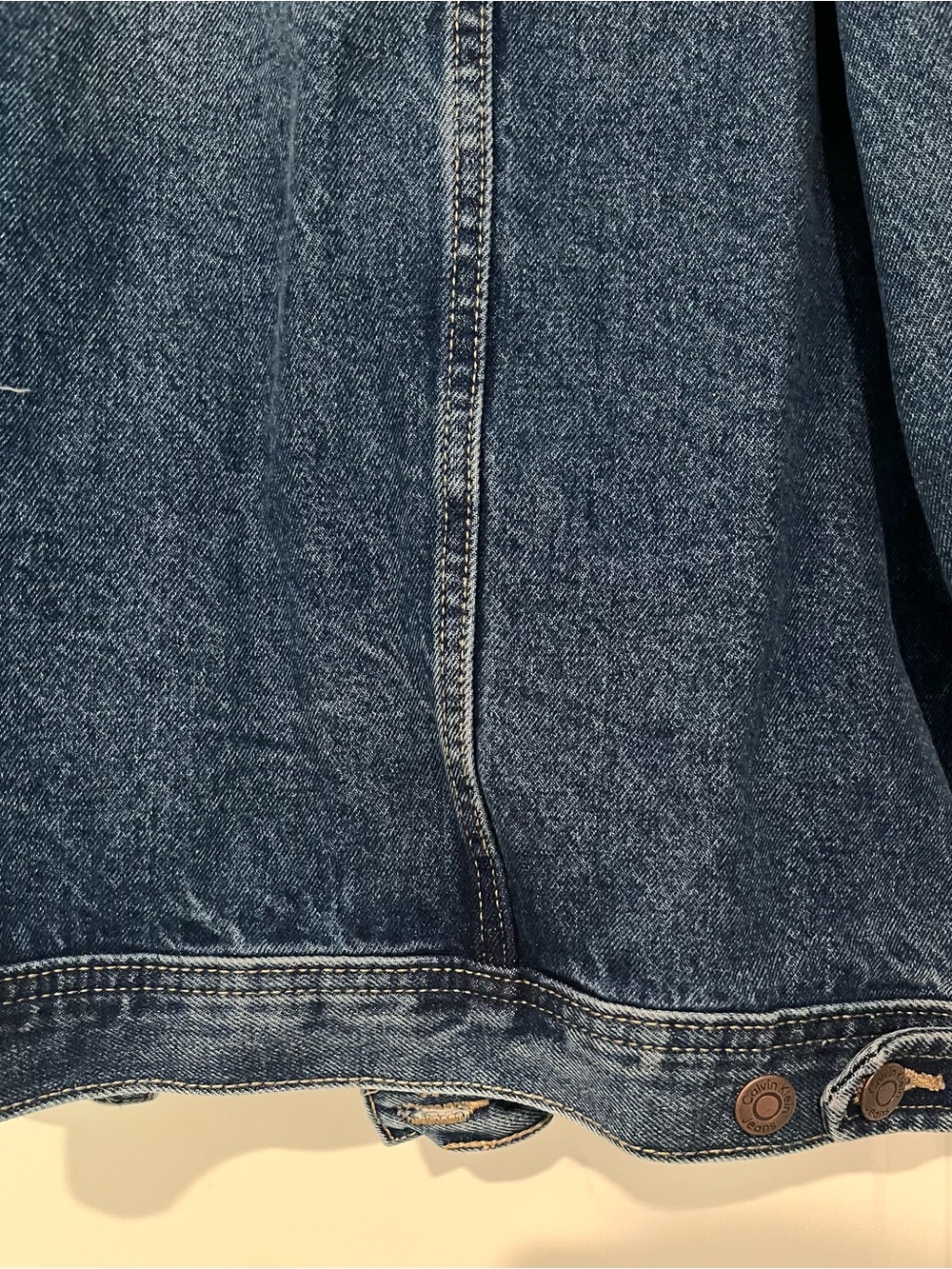 Calvin Klein Jeans Medium Blue Denim Jacket with Silver Buttons - Picture 6 of 10